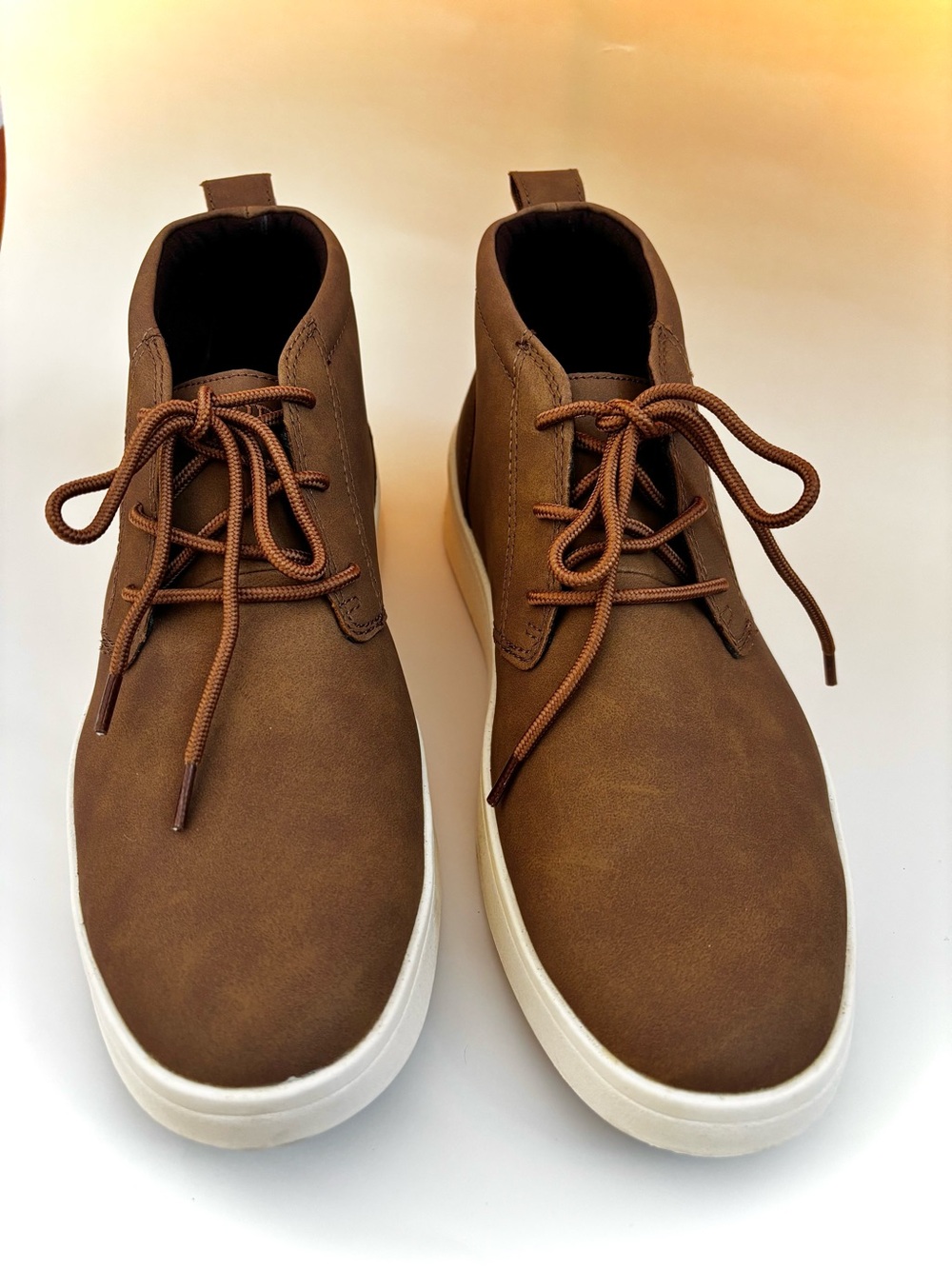 Izod Men's Brown Chukka Boots with White Sole